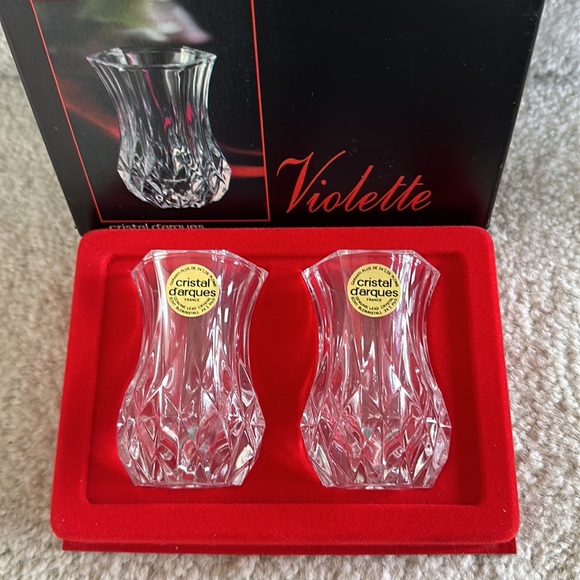 cristal d'arques Accents Cristal Darques Small Lead Crystal Vases From France Poshmark